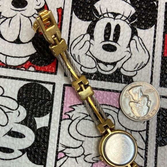 Vintage Disney Time Works Diamond Accented Bezel Mickey Mouse Icon Watch - Picture 15 of 16